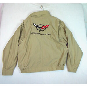 Cutter & Buck Chevrolet Corvette Embroidered Men's Beige Jacket Large